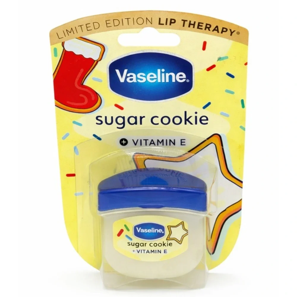 8X-Vaseline Sugar Cookie Lip Therapy Vitamin E Christmas Balm Limited Edition